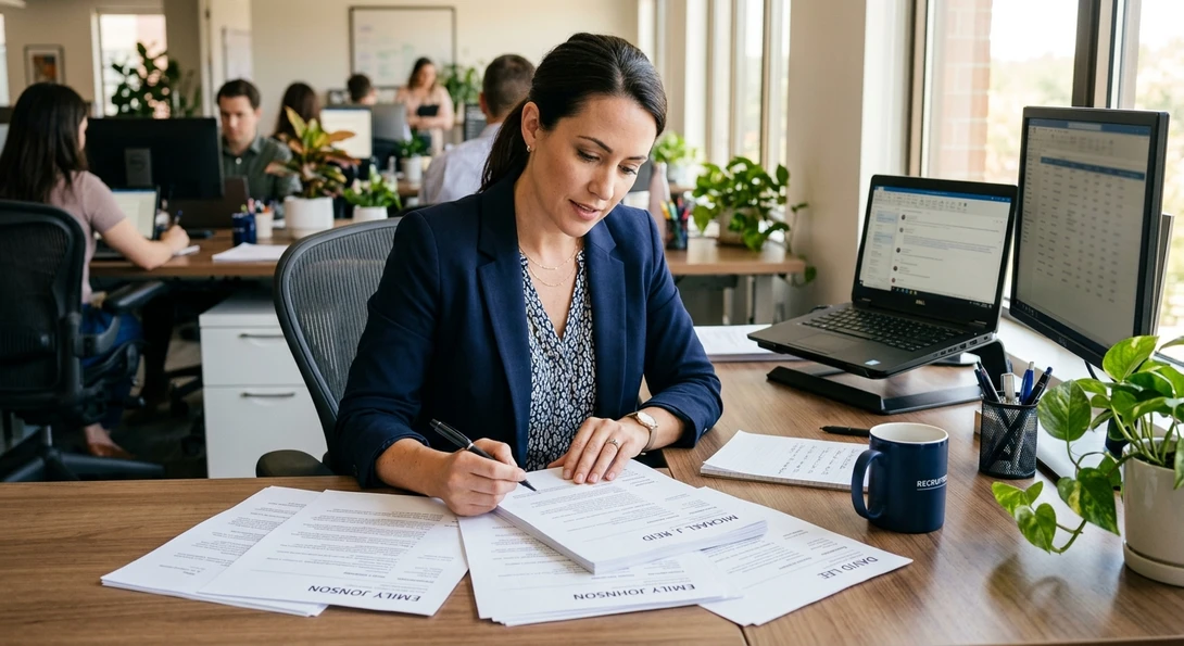 Recruiter reviewing resume